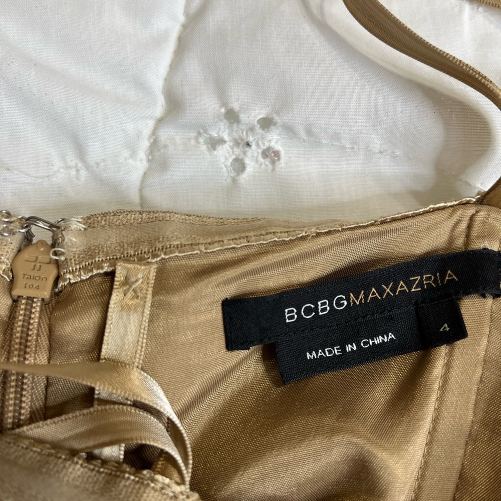 BCBGMaxAzria Strapless Tan Dress with Ruffle Detail - Picture 6 of 6